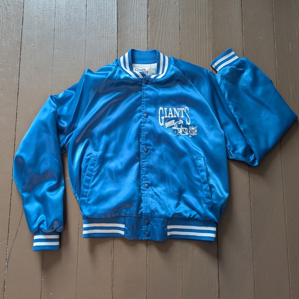 Vintage Chalk Line NY New York Giants NFL Satin Jacket Women Size Large
